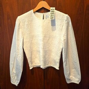 Urban Outfitters White Textured Women's Top, Size Large